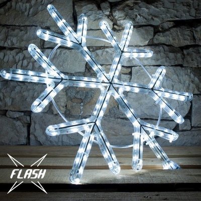 DecoLED LED svetelný motív VO vločka,pr.60cm FLASH ľadovo biela
