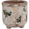 Clayre & Eef Oválný dekoratívny béžový antik terakotový džbán Teracci na nožkách - Ø 17*17 cm - Clayre & Eef