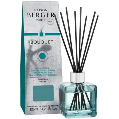 Maison Berger Paris - Aroma difuzér CUBE, Proti zápachu z kúpeľne - aquatic vôňa, 125 ml