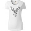 Geometria - Veľký jeleň - Dámske tričko z organickej bavlny Origin (GOTS) - L ( Biela )