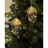 SIRIUS Závesná svetelná dekorácia LED, žaluď, 16 cm, zlatá