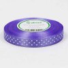 Stuha saténová s bodkami - 22,75 m x 1,2 cm : fialová