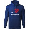 T-ričko I Love Alfa Romeo pánska mikina Farba potlače: Biela, Veľkosť: XL, Farba mikiny: Kráľovská Modrá