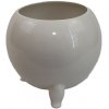 Keramický kvetináč v bielom farebnom prevedení s jednoduchým glazovaným dekorovaním na nožičkách 23 x 23 x 21 cm 43420