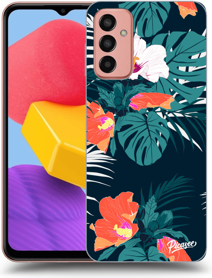 Púzdro Picasee silikónové Samsung Galaxy M13 M135F - Monstera Color čiré