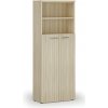 Kombinovaná kancelárska skriňa PRIMO WOOD, dvere na 4 poschodia, 800 x 420 x 2128 mm, dub prírodný