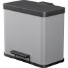 Hailo öko duo plus L 6302200 odpadkový kôš, 26 l, ocelový plech, (d x š x v) 470 x 470 x 430 mm, svetlosivá, s pedálovým otváraním, 1 ks; 6302200