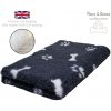 DRYBED Premium Vet Bed Paws & Bones antracitový 100 x 75 cm