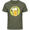 Akciové Gildan Soft-Style Tričko - Dizajn - Smrtka v pivnom pohári - Military Green - S - Pánske