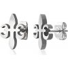 Šperky eshop - Oceľové náušnice - kríž z ľalie G7.20