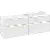 VILLEROY & BOCH Collaro závesná skrinka pod umývadlo na dosku (umývadlo vpravo), 4 zásuvky, s LED osvetlením, 1600 x 500 x 548 mm, White Matt, C122B0MS