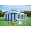 Párty stan 5x8 m STANDARD SET - stan + pivné sety farba Modrobiela