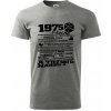 1975 v kocke - Klasické pánske tričko vyššej gramáže - 3XL ( Tmavosivý melír )