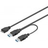 PremiumCord ku3y01 USB 3.0 Y kabel A/M + A/M -- Micro B/M