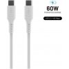 Nabíjací a dátový Liquid silicone kábel FIXED s konektormi USB-C/USB-C a podporou PD, 2m, USB 2.0, 60W, biely