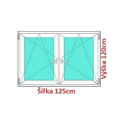 Soft Dvojkrídlové plastové okno 125x120 cm, OS+OS, so stĺpikom