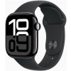 Apple Watch Series 10 GPS 42mm Klavírně černý hliník s černým sportovním řemínkem - S/M