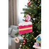 Dekorácia MagicHome Vianoce Candy Line, koláčik, ružový, závesný, 13x9x15 cm