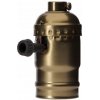 Dekoratívna objímka antik bronz pre lampu on/off E27