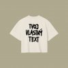 Dotyk Slov Crop top - Tvoj vlastný text Farba potlače: Čierna, Farba cropy: offwhite, Veľkosť cropy: XS