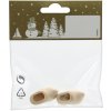 GEROMA Vianočná dekorácia dreváky prírodné 3 x 1,6 x 1,5 cm, 2 ks