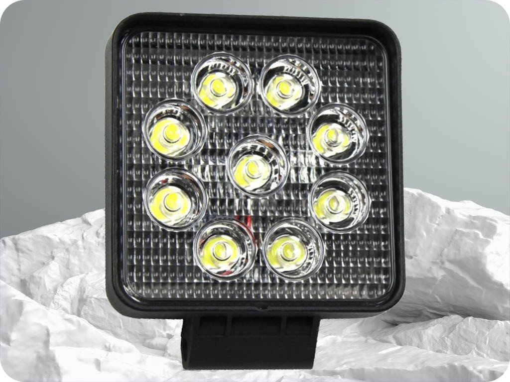 TruckLED LED Epistar pracovné svetlo, hranaté, 27W, 2200 lm, 12/24V, IP67 [L0077S]