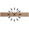 Drevené nástenné hodiny z duba – obdĺžnik 80 cm, natural, strieborné ručičky