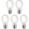 Paulmann 29090 LED En.trieda 2021 E (A - G) E27 klasická žiarovka 7 W teplá biela (Ø x v) 60 mm x 106 mm 5 ks; 29090