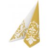 Obrúsky PAW AIRLAID 40x40 cm - Reverse Motif gold-white