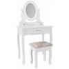Toaletný stolík SOPHIA s LED osvetlením a čalúnenou taburetkou