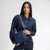Dámske kožené kabelky crossbody modré Wojewodzic 31961/FD37