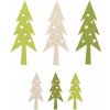 drevené dekorácie v krabičke 54 ks stromy