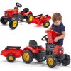 Detský šliapací traktor FALK Red Supercharger s odnímateľným prívesom