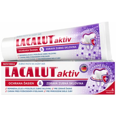 LACALUT aktiv OCHRANA ĎASIEN & ZDRAVÁ ZUBNÁ SKLOVINA Zubná pasta 75 ml