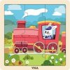 Viga Drevené puzzle lokomotíva 9ks