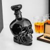 014710 MM Sklenená fľaša na alkohol - Čierna lebka 750 ml