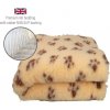 DRYBED Premium Vet Bed Small Paws pšeničná + hnedé labky 150 x 100 cm