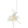 IB LAURSEN Papierová vianočná ozdoba Ballerina Dance position White 14 cm