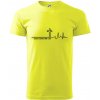 Jesus Saved My Life kríž ekg - Klasické pánske tričko vyššej gramáže - 3XL ( Neonová žltá )