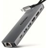AXAGON HMC-7HX2, USB 5Gbps hub, 2x USB-A, USB-C, 2x HDMI 4k/60Hz, RJ-45 GLAN, PD 100W, kábel 15cm HMC-7HX2