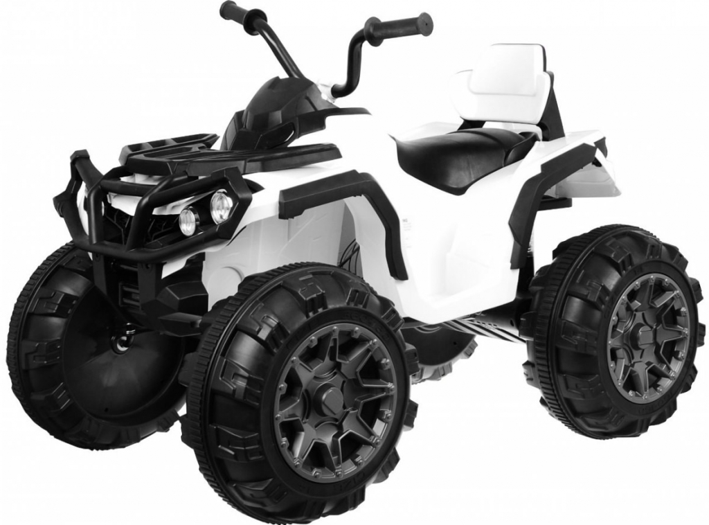 Joko Elektrická štvorkolka ATV kožené sedadlo penové kolesá rádio USB biela