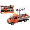 Teddies Auto cestné údržba plast 25cm na zotrvačník na batérie so zvukom sa svetlom v krabici 32x19x12cm