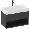 Ravak Lite skrinka 80x45x43 cm závesná kúpeľňová skrinka pod umývadlo čierna X000001862