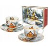Šálka Carmani Dom v objatí zimy, porcelán, 240 ml, 2 ks