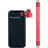 Verbatim Pocket 1 TB, externý SSD disk, USB-C™ (USB 3.2 Gen 2), čierna, červená; 32192