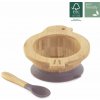 Miniland ECO-frienly Miska s lyžičkou z dreva Vtáčik