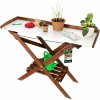 skladací drevený záhradný stôl na sadenie pre terasový altánok 120 cm
