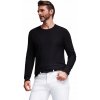 Štruktúrovaný pánsky sveter s okrúhlym výstrihom - čierny V3 OM-SWSW-0181 S