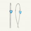 SilveAmo Strieborné náušnice pretahovacie s opálom modré srdiečka C2OPG1563