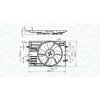 Ventilátor chladenia motora MAGNETI MARELLI 12V, 450W, 446mm 069422828010 EAN: 8050947148336